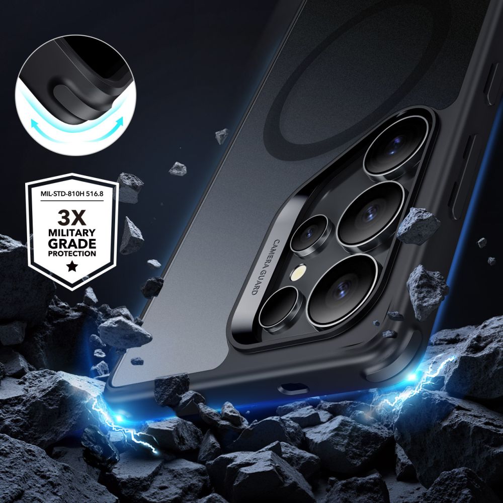 Coque MagSafe pour Samsung Galaxy S25 Ultra S938, ESR, Classic Hybrid, Noire Satinée