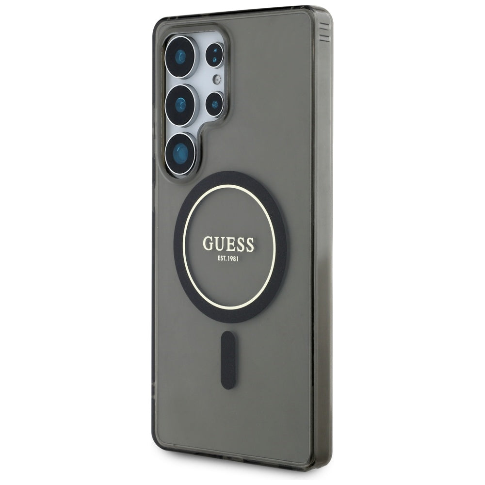 Étui MagSafe pour Samsung Galaxy S25 Ultra S938, Guess, IML Glitter Circle, Noir