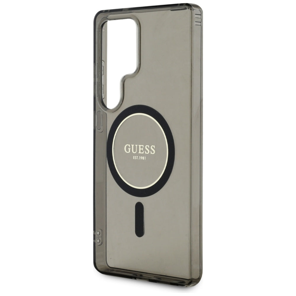 Étui MagSafe pour Samsung Galaxy S25 Ultra S938, Guess, IML Glitter Circle, Noir