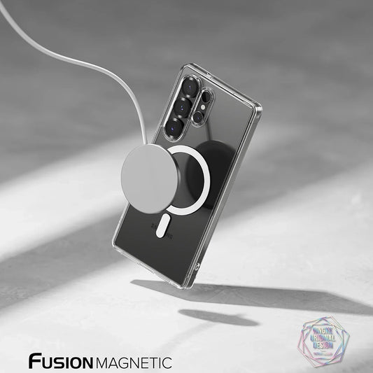 Coque MagSafe pour Samsung Galaxy S25 Ultra S938, Ringke, Fusion, Transparente Mate