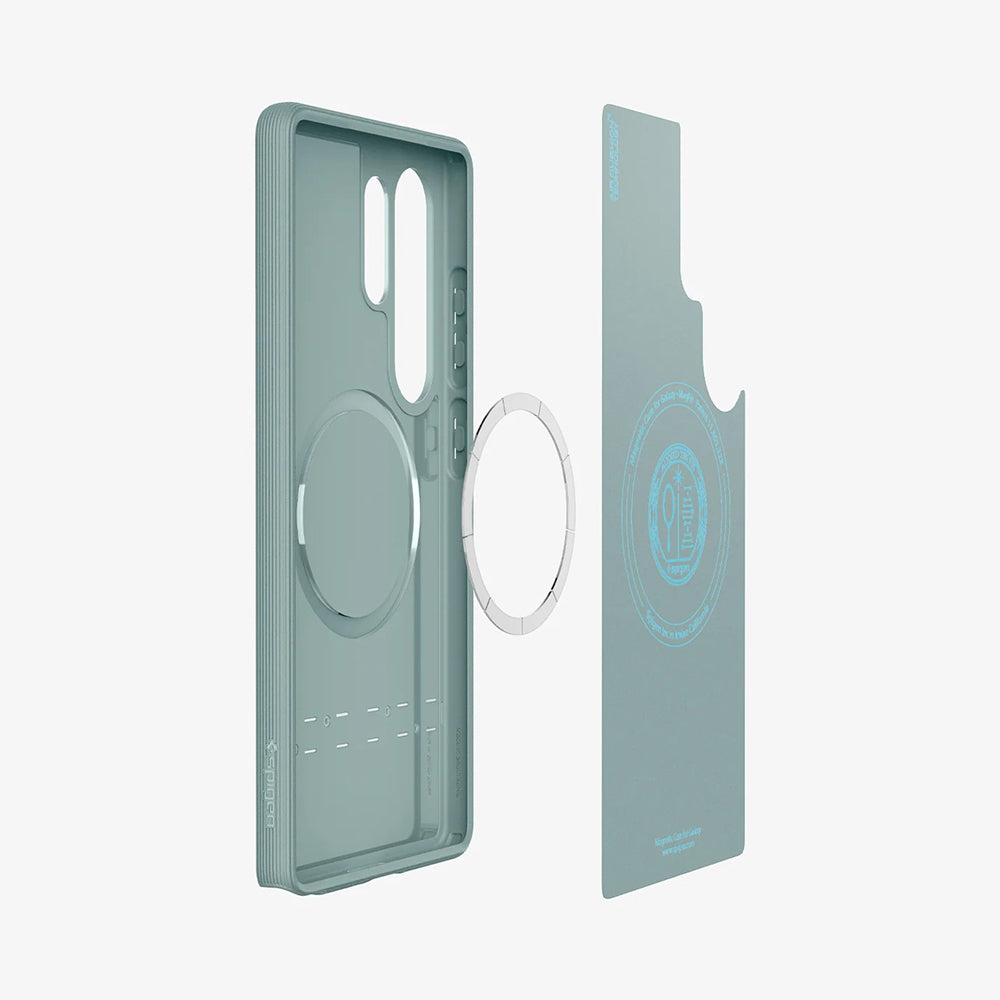 Coque MagSafe pour Samsung Galaxy S25 Ultra S938, Spigen, Caseology Parallax, Vert ACS09053