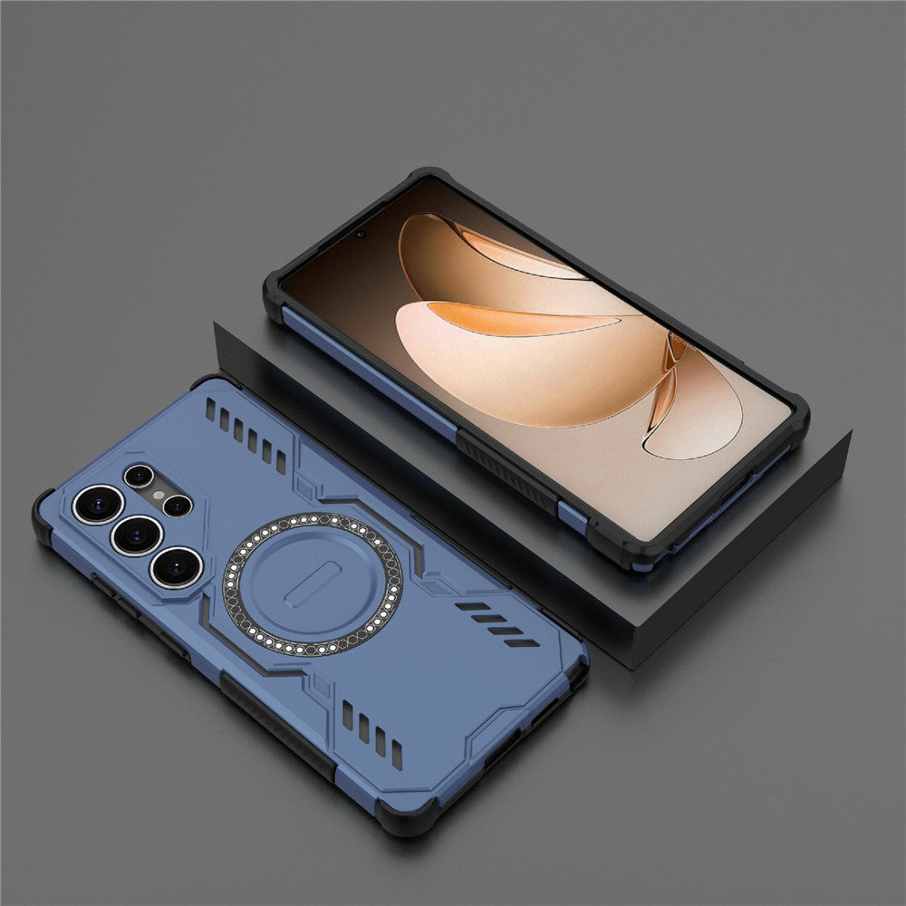 Coque MagSafe pour Samsung Galaxy S25 Ultra S938, Techsuit, ArmorMag, Bleue