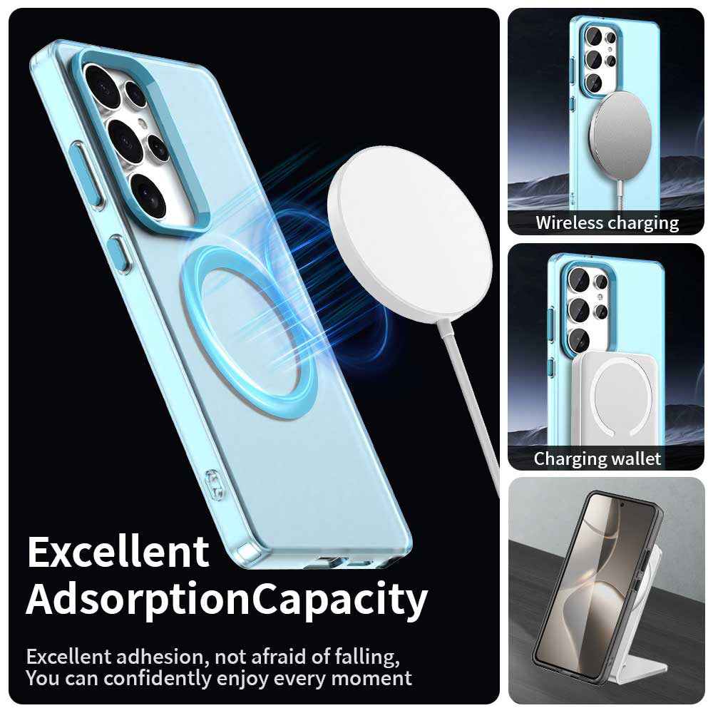Coque MagSafe pour Samsung Galaxy S25 Ultra S938, Techsuit, CandyCase, Bleue