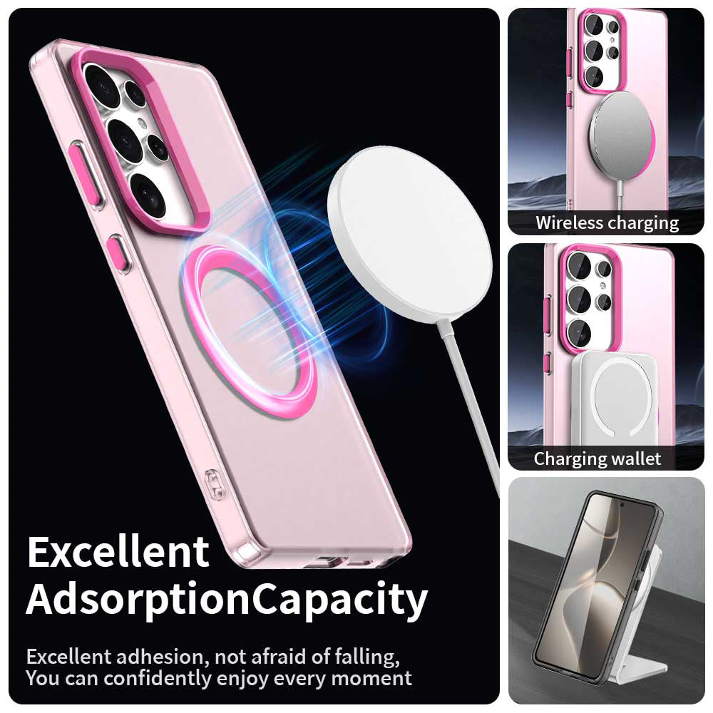 Coque MagSafe pour Samsung Galaxy S25 Ultra S938, Techsuit, CandyCase, Rose