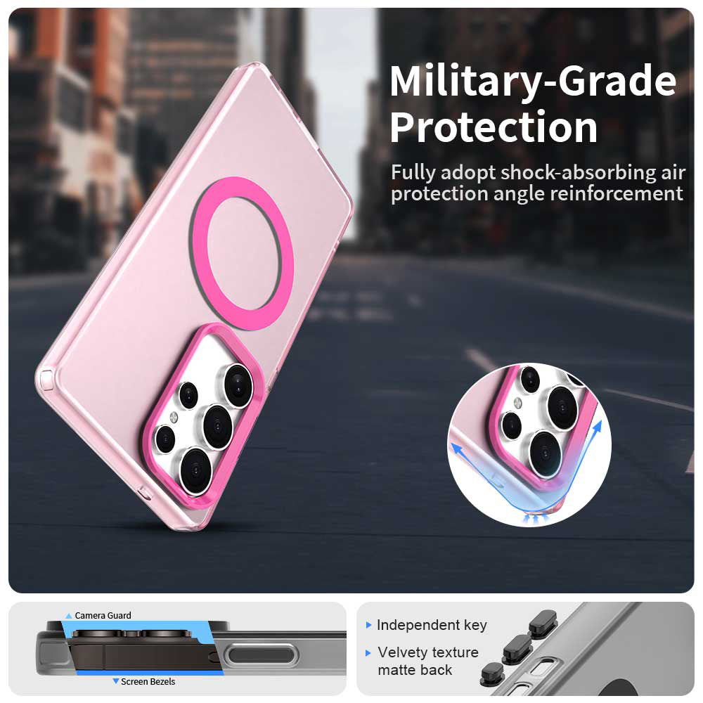 Coque MagSafe pour Samsung Galaxy S25 Ultra S938, Techsuit, CandyCase, Rose