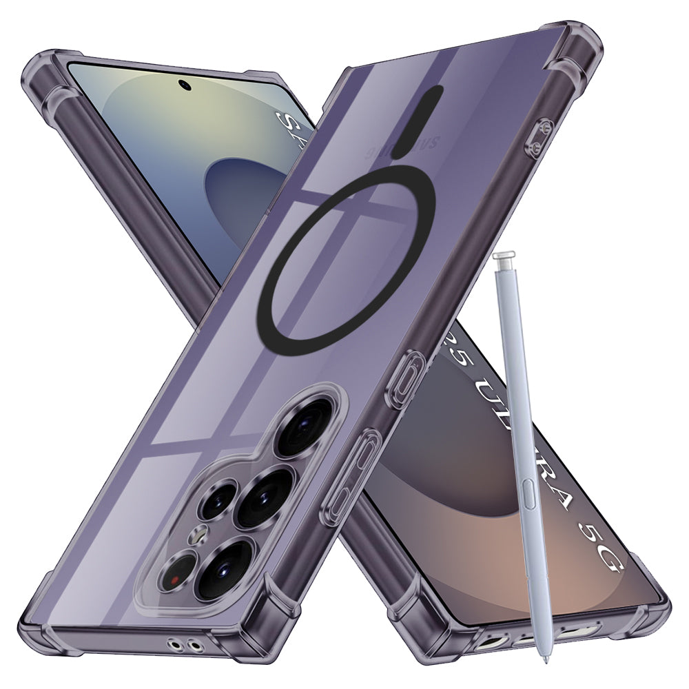 Coque MagSafe pour Samsung Galaxy S25 Ultra S938, Techsuit, Transparente Antichoc, Fumée