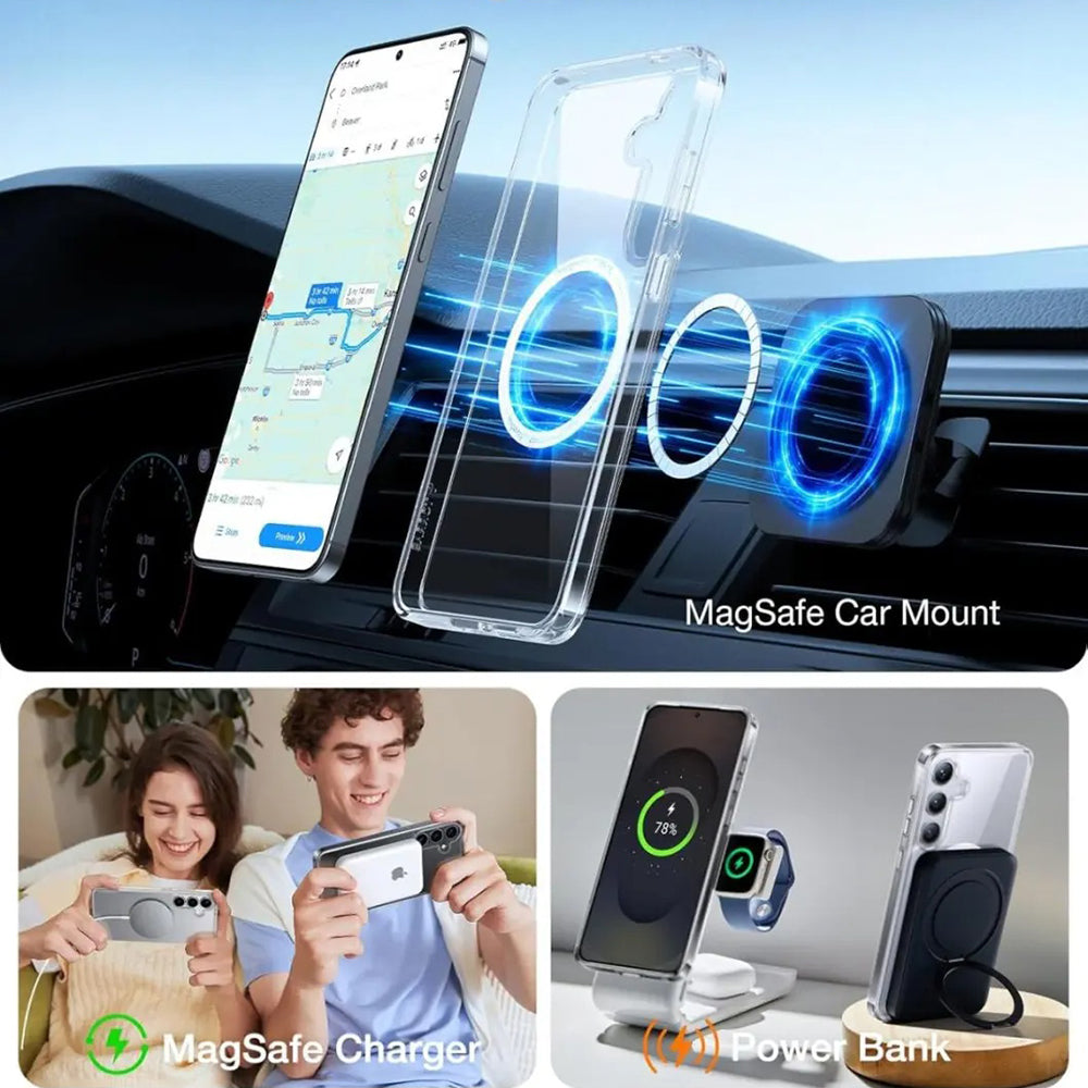 Coque MagSafe pour Samsung Galaxy S25 Ultra S938, Torras, Guardian, Transparente
