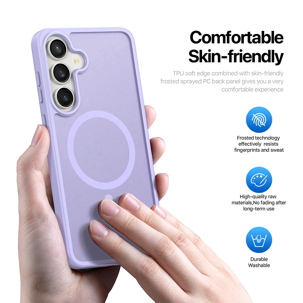 Coque MagSafe pour Samsung Galaxy S26 FE S741 / S25 FE, DUX DUCIS, Yind, Violet Clair