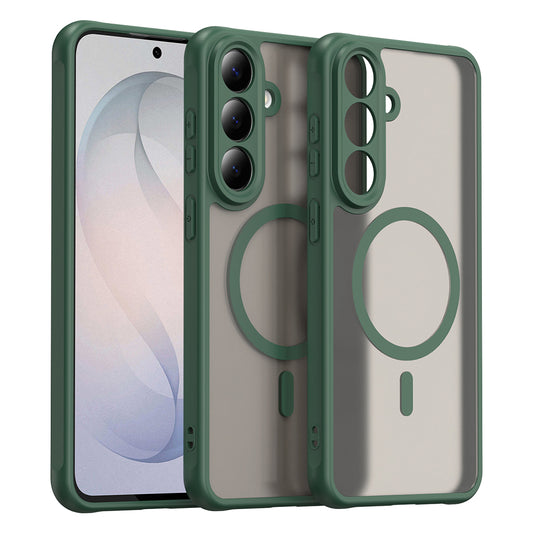 Coque MagSafe pour Samsung Galaxy S26 FE S741, Techsuit, HaloFrost II, Vert
