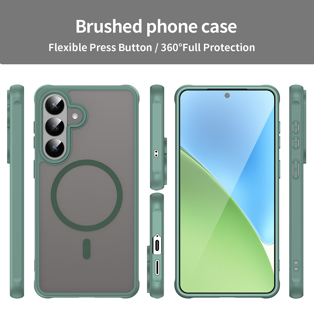 MagSafe Case for Samsung Galaxy S26 Plus, Techsuit, HaloFrost II, Green
