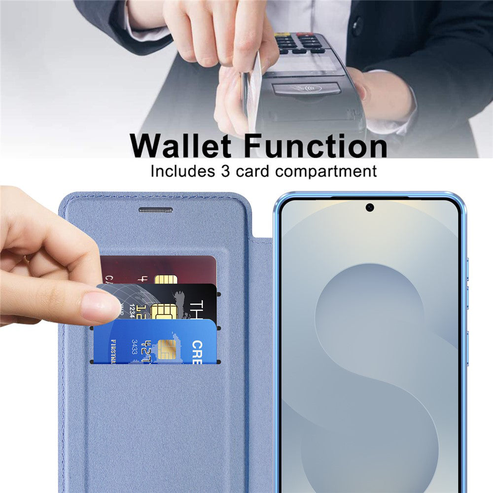 MagSafe Case for Samsung Galaxy S26 Plus, Techsuit, SmartMag Book, Blue