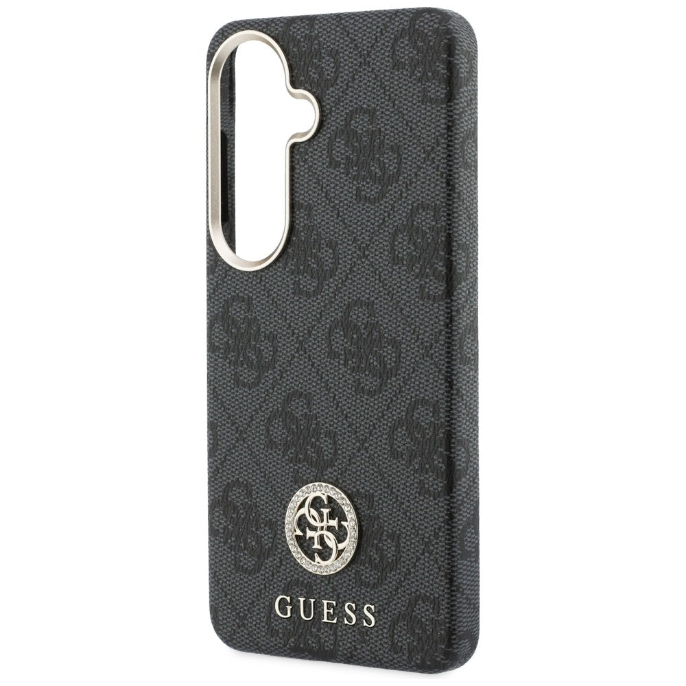 MagSafe Case for Samsung Galaxy S26 S942, Guess, Rhinestone Round Logo, Black