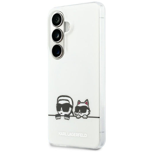 MagSafe Case for Samsung Galaxy S26 S942, Karl Lagerfeld, IML Karl & Choupette Peekaboo Logo, White