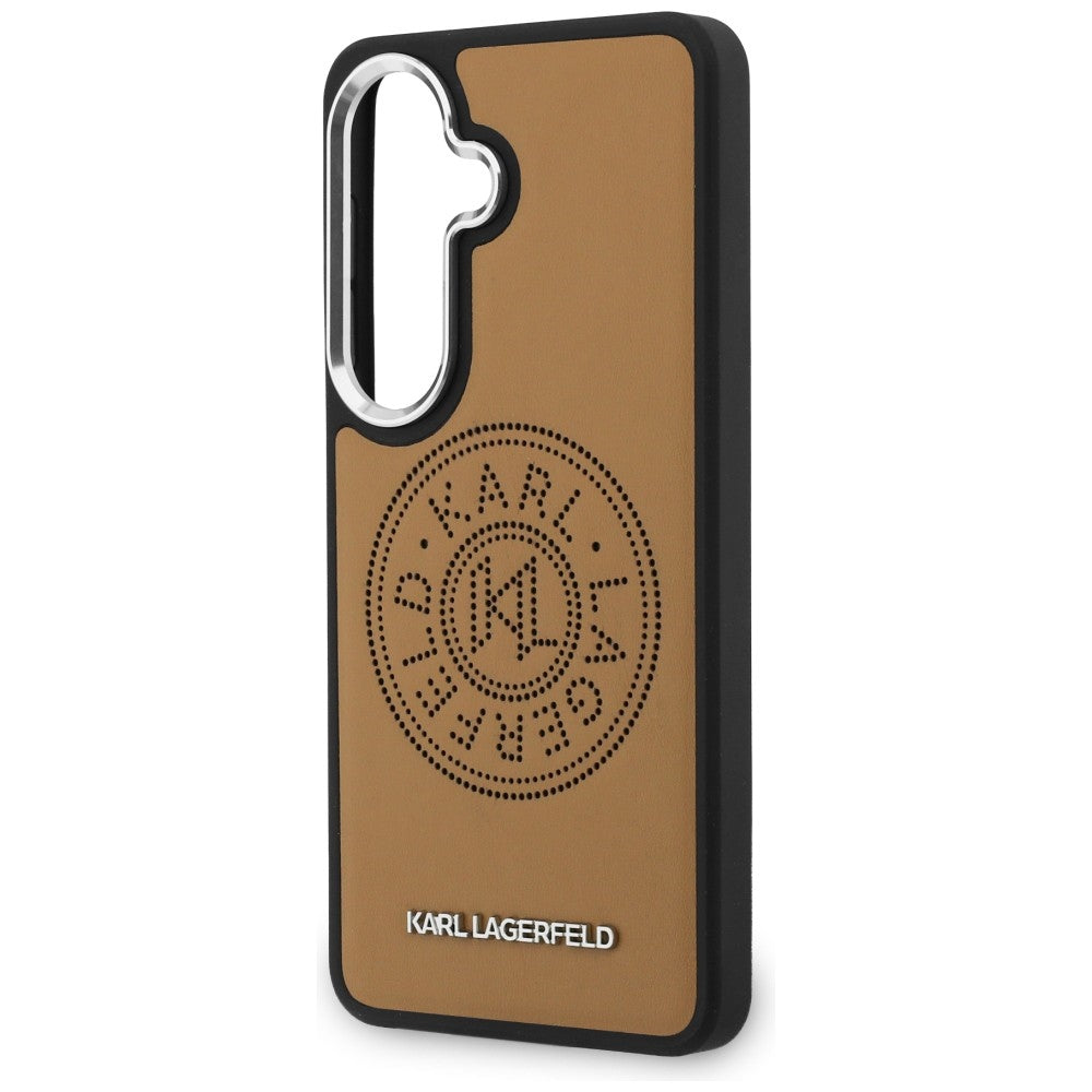 Étui MagSafe pour Samsung Galaxy S26 S942, Karl Lagerfeld, Karl Round Point Logo, Marron