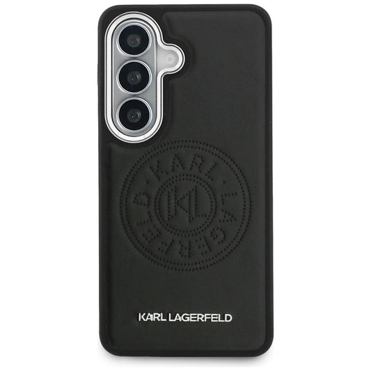 Coque MagSafe pour Samsung Galaxy S26 S942, Karl Lagerfeld, Karl Round Point Logo, Noire