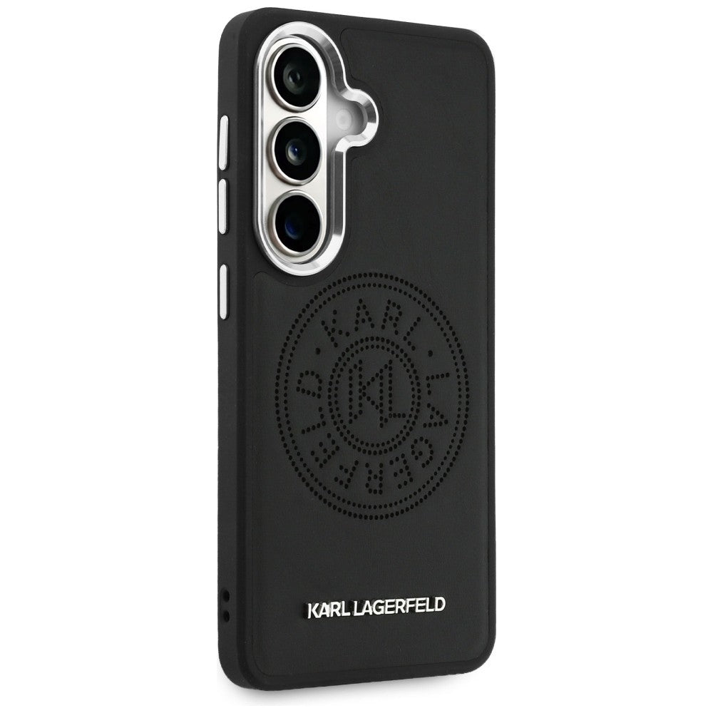 Coque MagSafe pour Samsung Galaxy S26 S942, Karl Lagerfeld, Karl Round Point Logo, Noire