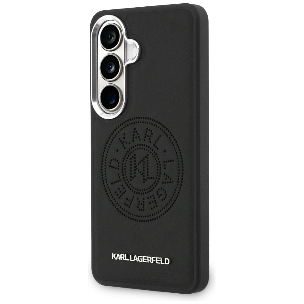 Coque MagSafe pour Samsung Galaxy S26 S942, Karl Lagerfeld, Karl Round Point Logo, Noire