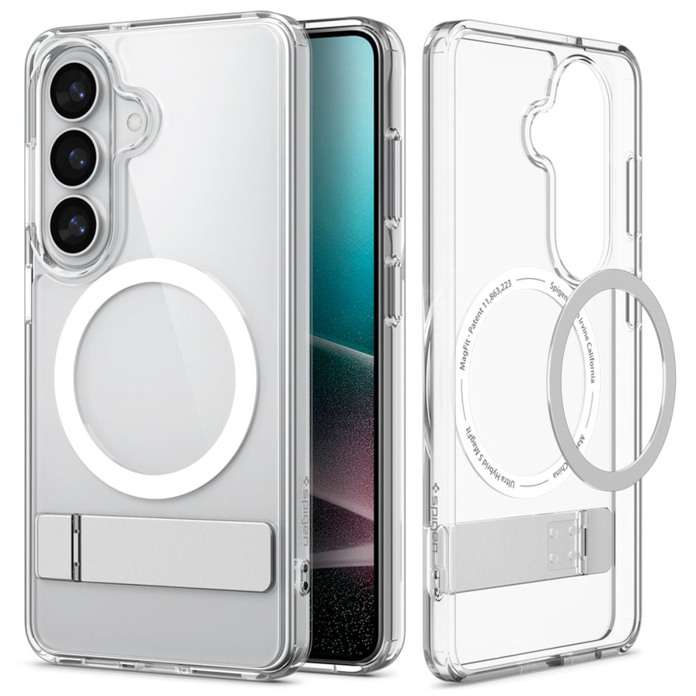 Coque MagSafe pour Samsung Galaxy S26 S942, Spigen, Ultra Hybrid S, Transparente Blanche ACS11061