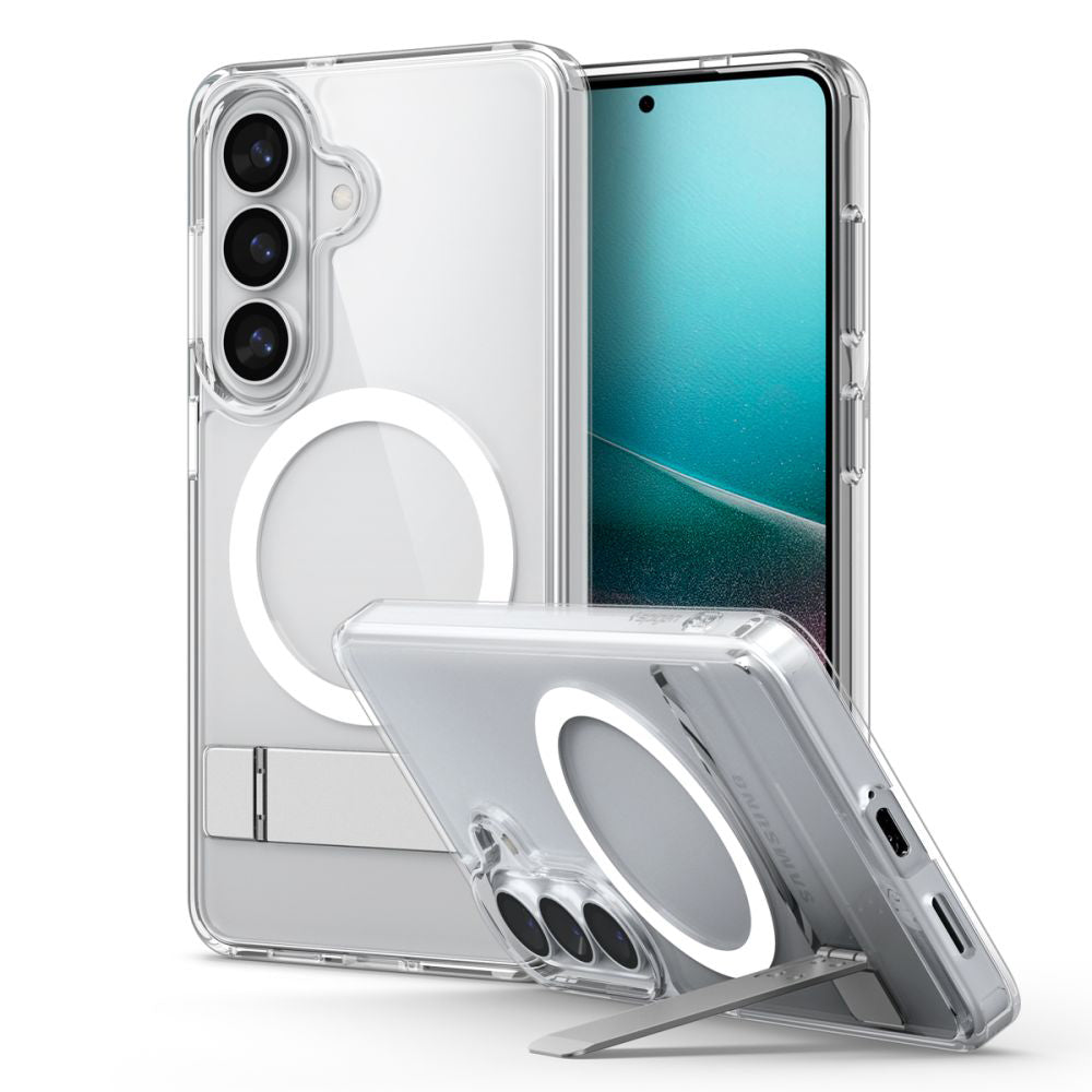 Coque MagSafe pour Samsung Galaxy S26 S942, Spigen, Ultra Hybrid S, Transparente Blanche ACS11061