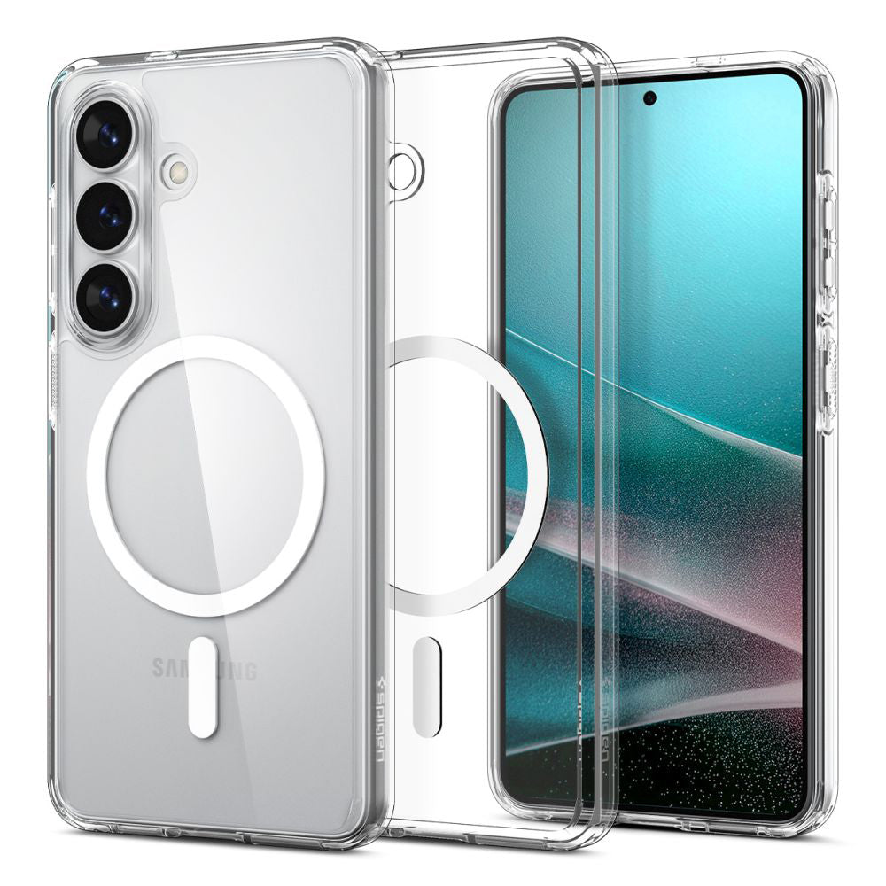 Coque MagSafe pour Samsung Galaxy S26 S942, Spigen, Ultra Hybrid, Transparente Blanche ACS10734