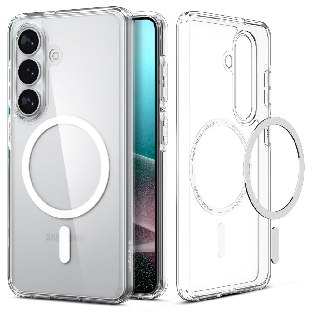 Coque MagSafe pour Samsung Galaxy S26 S942, Spigen, Ultra Hybrid, Transparente Blanche ACS10734