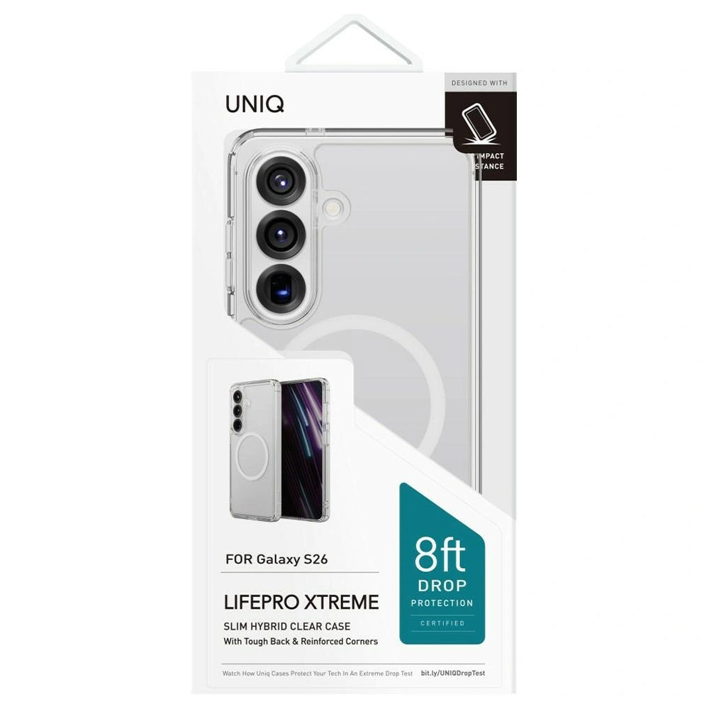 Coque MagSafe pour Samsung Galaxy S26 S942, UNIQ, LifePro Xtreme MagClick, Transparente