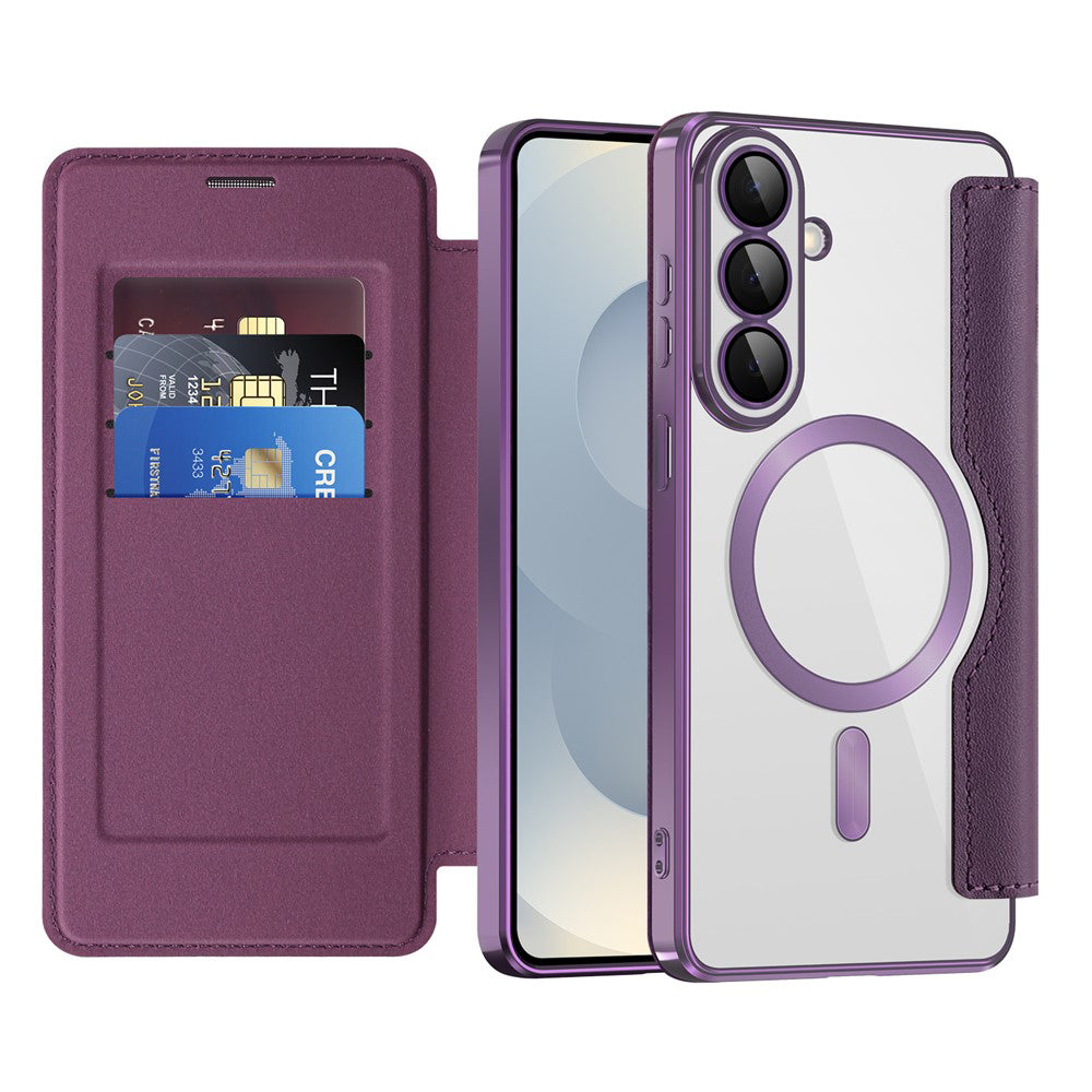 Étui MagSafe pour Samsung Galaxy S26 S942, Techsuit, SmartMag Book, Mauve
