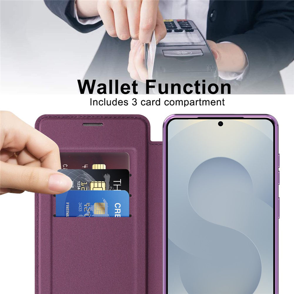 Étui MagSafe pour Samsung Galaxy S26 S942, Techsuit, SmartMag Book, Mauve