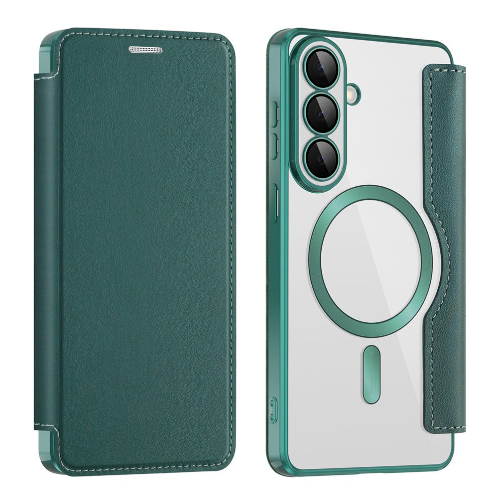 Coque MagSafe pour Samsung Galaxy S26 S942, Techsuit, SmartMag Book, Vert