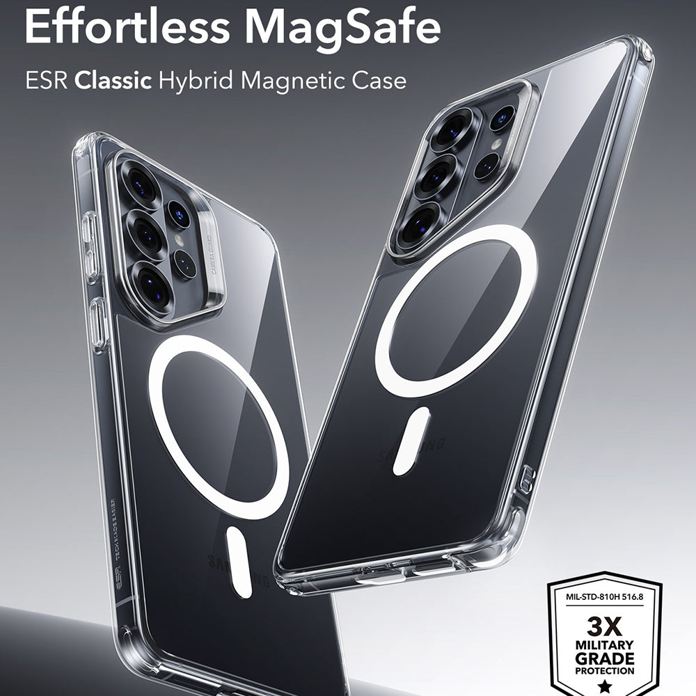 Coque MagSafe pour Samsung Galaxy S26 Ultra S948, ESR, Classic Hybrid, Transparente