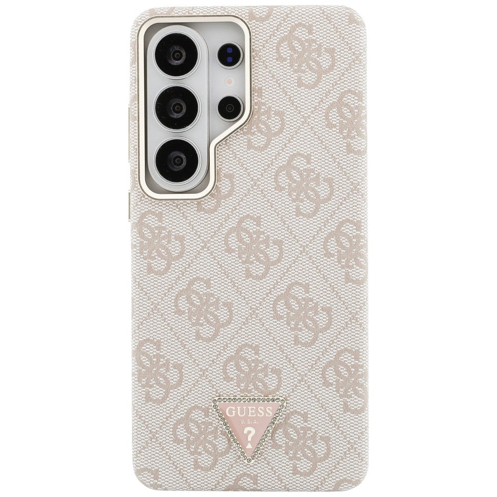 Étui MagSafe pour Samsung Galaxy S26 Ultra S948, Guess, logo Triangle 4G, Rose