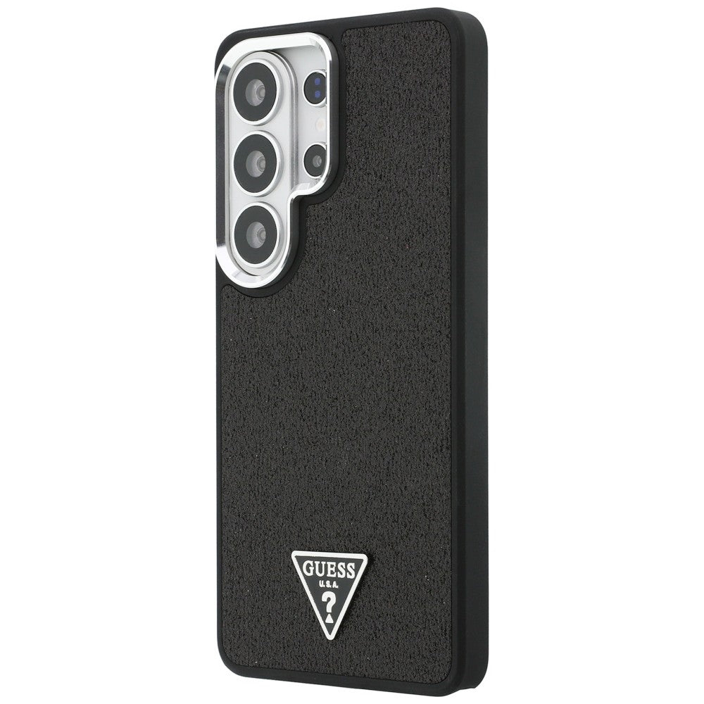 Étui MagSafe pour Samsung Galaxy S26 Ultra S948, Guess, logo triangle pailleté fixe, noir