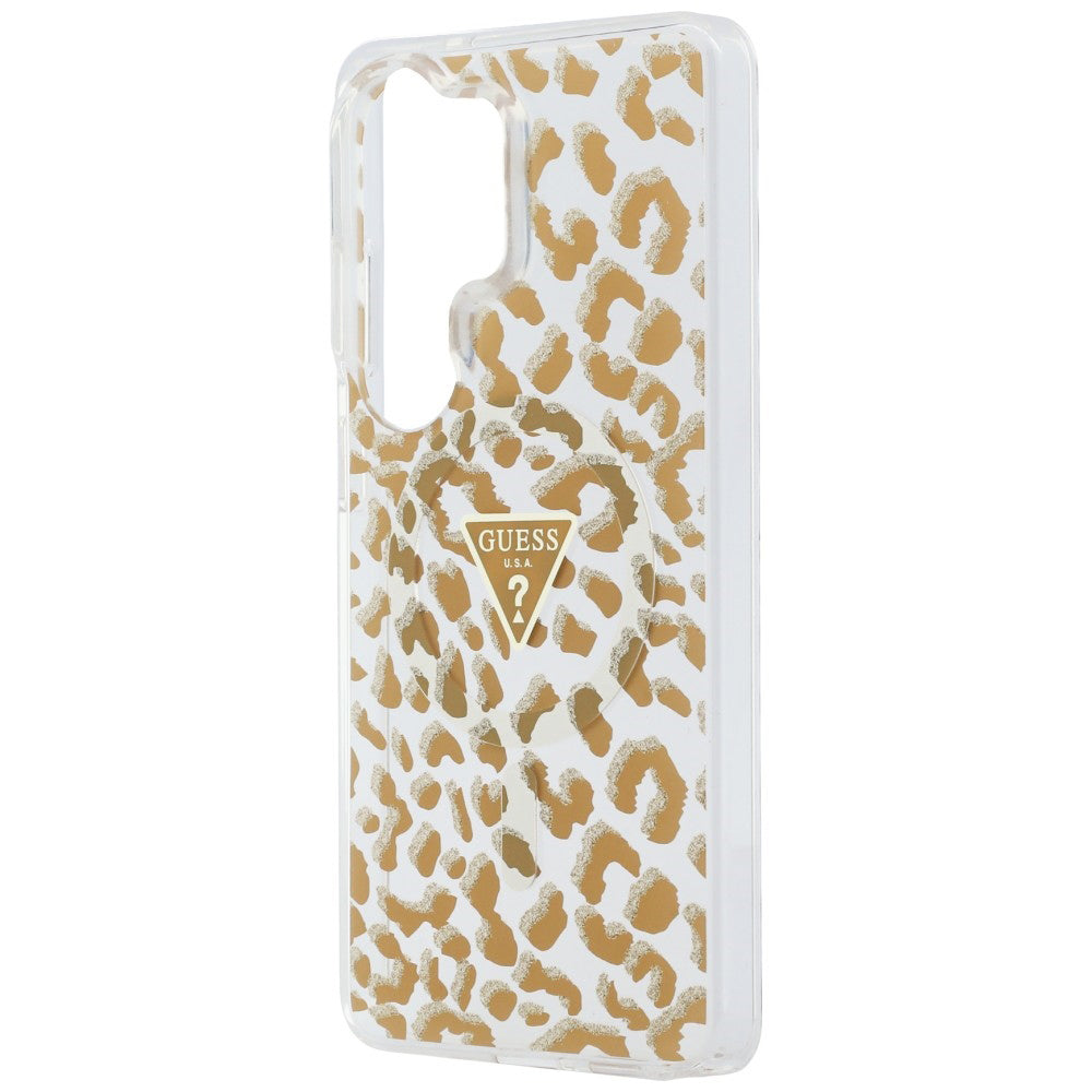 Housse MagSafe pour Samsung Galaxy S26 Ultra S948, Guess, Motif Léopard IML, Marron