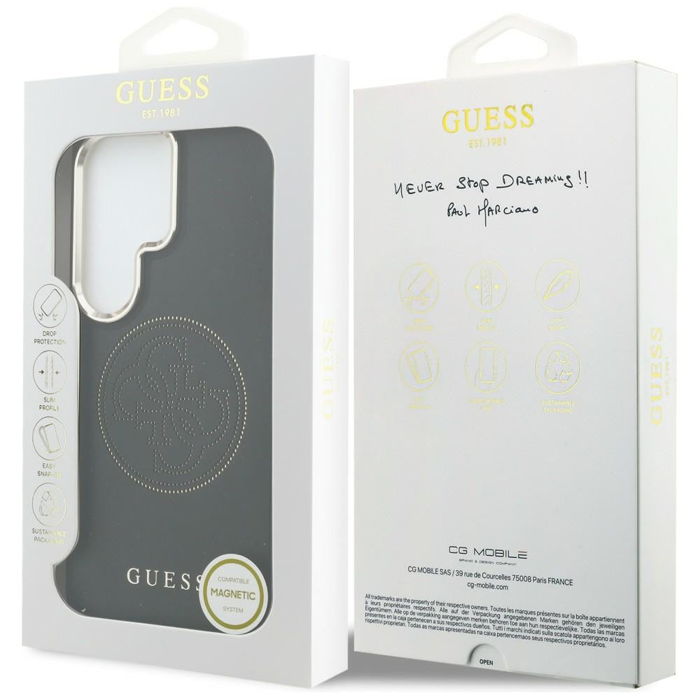Étui MagSafe pour Samsung Galaxy S26 Ultra S948, Guess, Logo Perforé, Noir
