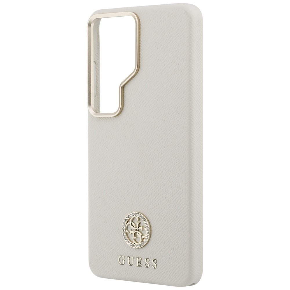 Étui MagSafe pour Samsung Galaxy S26 Ultra S948, Guess, logo rond en strass, beige