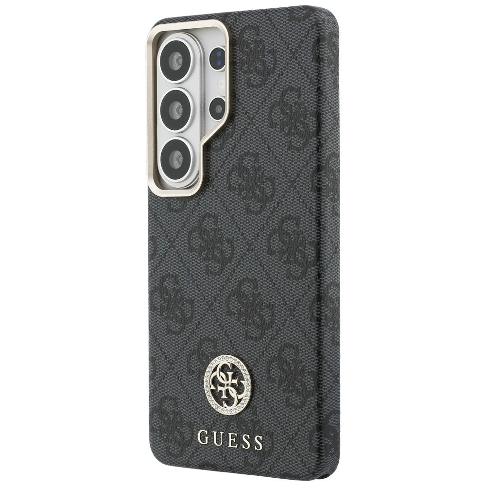 Coque MagSafe pour Samsung Galaxy S26 Ultra S948, Guess, Strass Round Logo, Noire