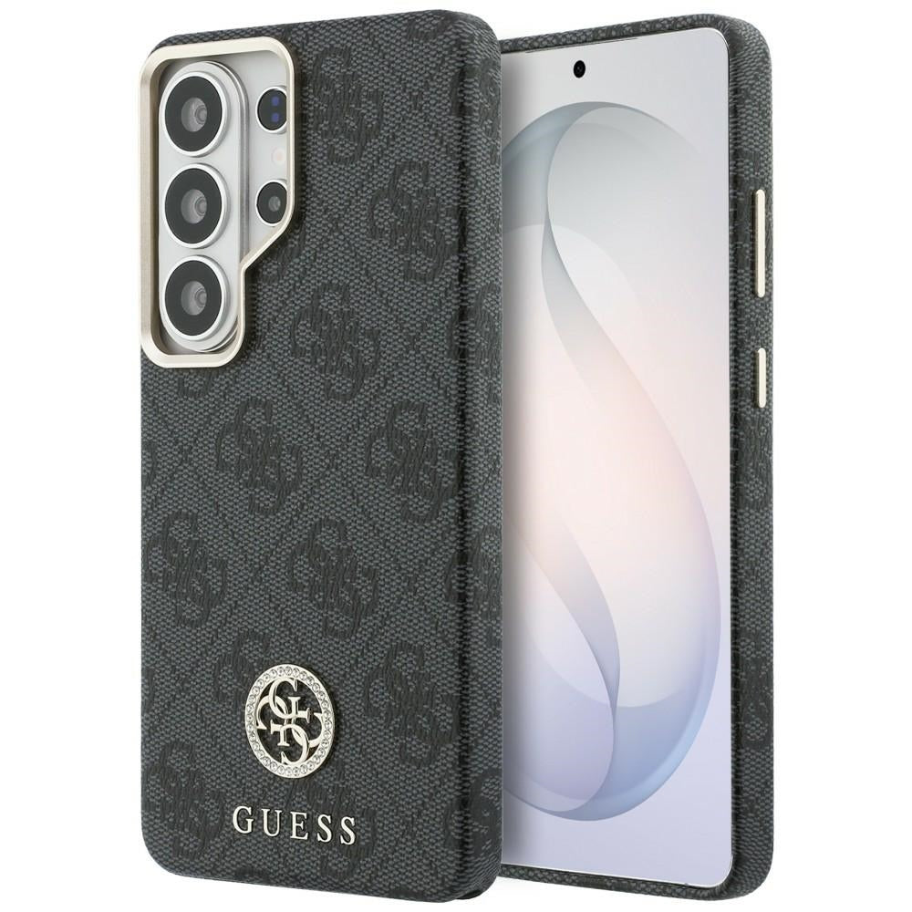 Coque MagSafe pour Samsung Galaxy S26 Ultra S948, Guess, Strass Round Logo, Noire