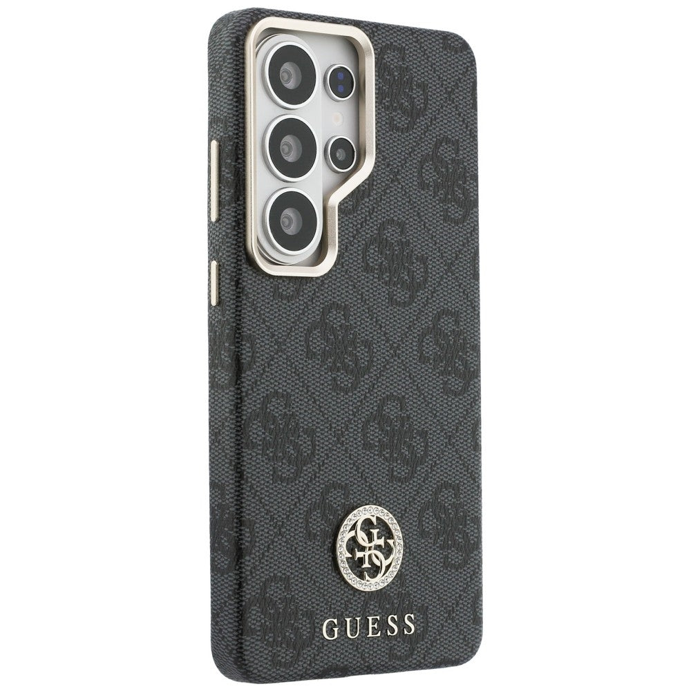 Coque MagSafe pour Samsung Galaxy S26 Ultra S948, Guess, Strass Round Logo, Noire
