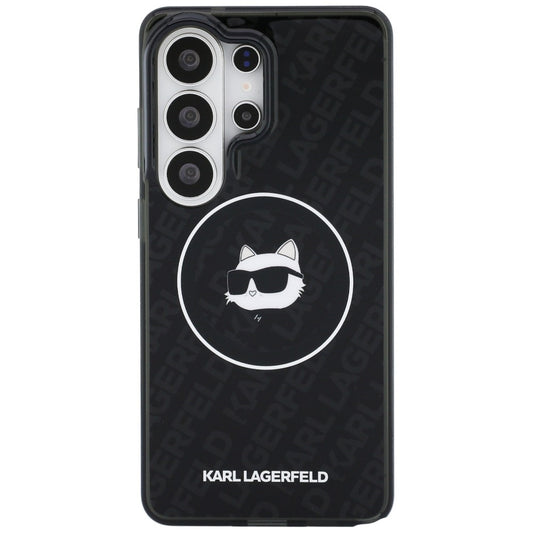 MagSafe Case for Samsung Galaxy S26 Ultra S948, Karl Lagerfeld, IML Choupette Head on KL Repeated Logo, Black