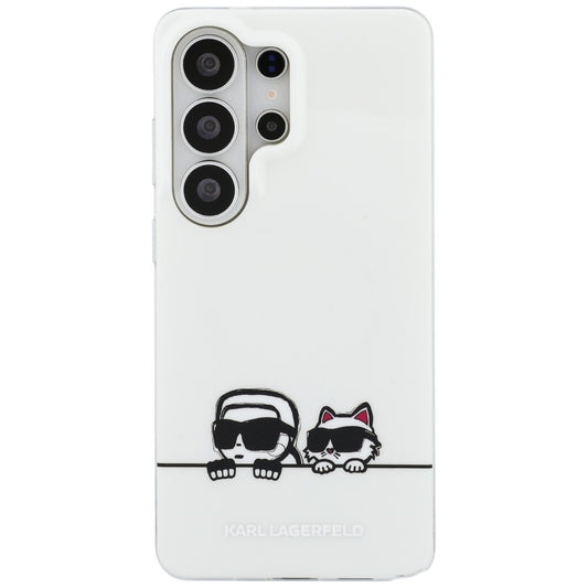 MagSafe Case for Samsung Galaxy S26 Ultra S948, Karl Lagerfeld, IML Karl & Choupette Peekaboo Logo, White