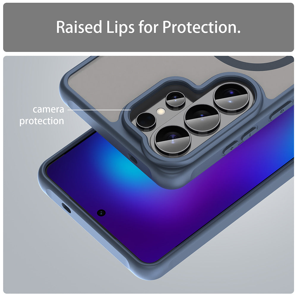 Étui MagSafe pour Samsung Galaxy S26 Ultra S948, Techsuit, HaloFrost II, Bleu Marine