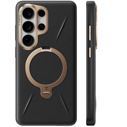 Étui MagSafe pour Samsung Galaxy S26 Ultra, Torras, QPRO Leather, Noir