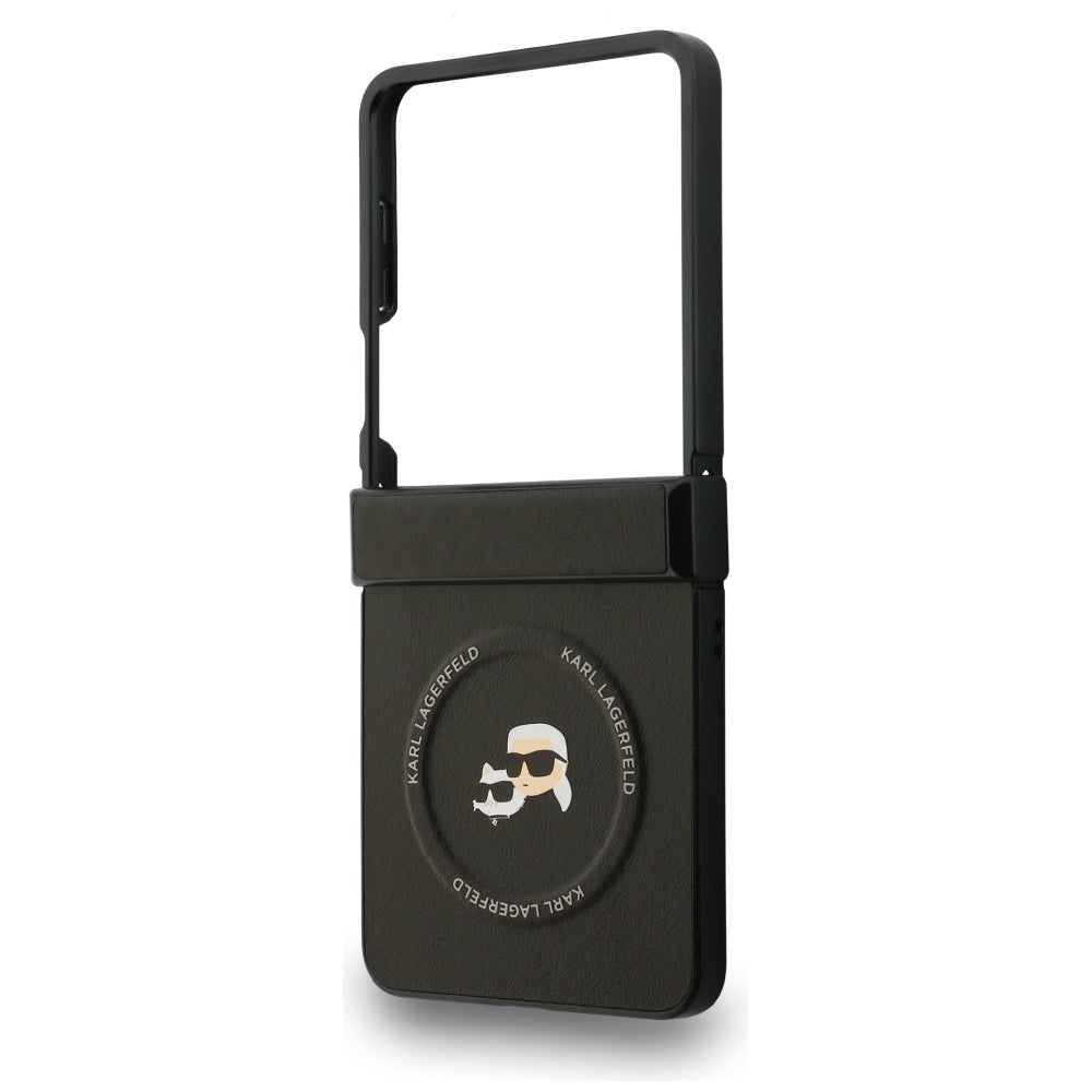 Étui MagSafe pour Samsung Galaxy Z Flip7 F766, Karl Lagerfeld, Karl & Choupette Pins, Noir