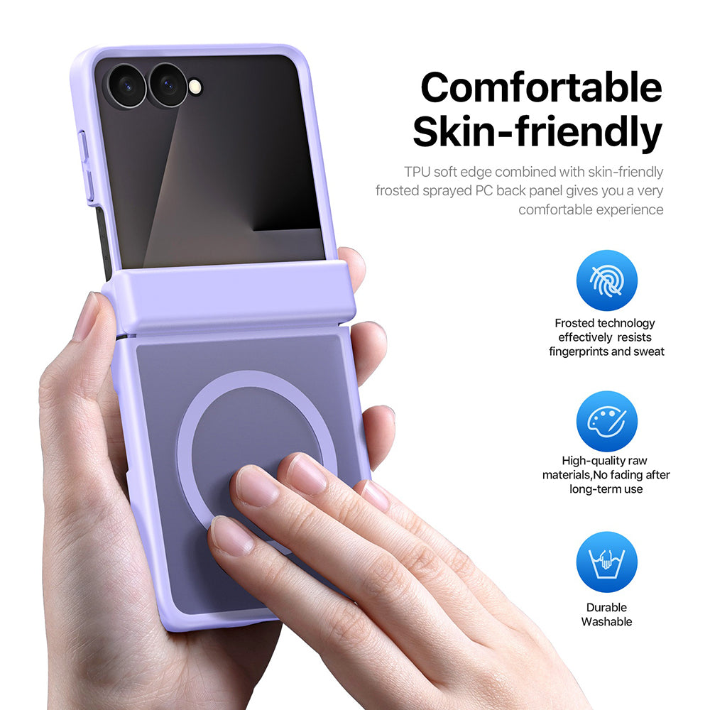 Coque MagSafe pour Samsung Galaxy Z Flip8 F776, DUX DUCIS, Yind, Violet Clair
