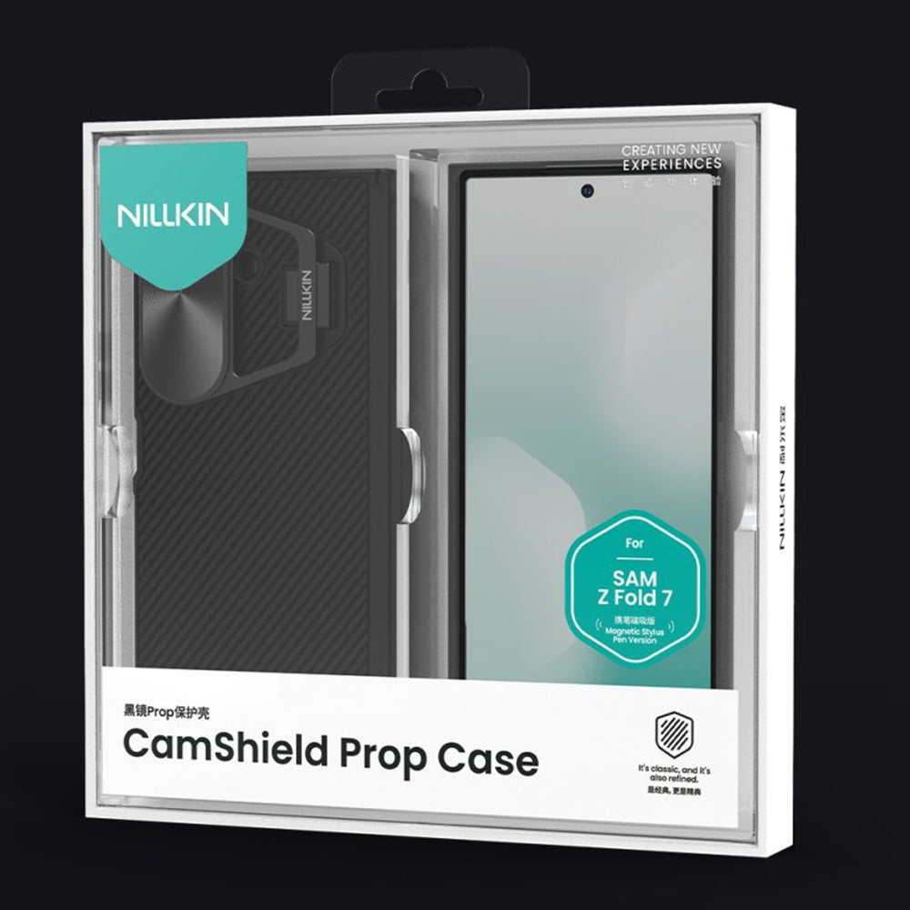 Coque MagSafe pour Samsung Galaxy Z Fold7 F966, Nillkin, CamShield Prop avec protection d'objectif en métal et support pour S-Pen, noire