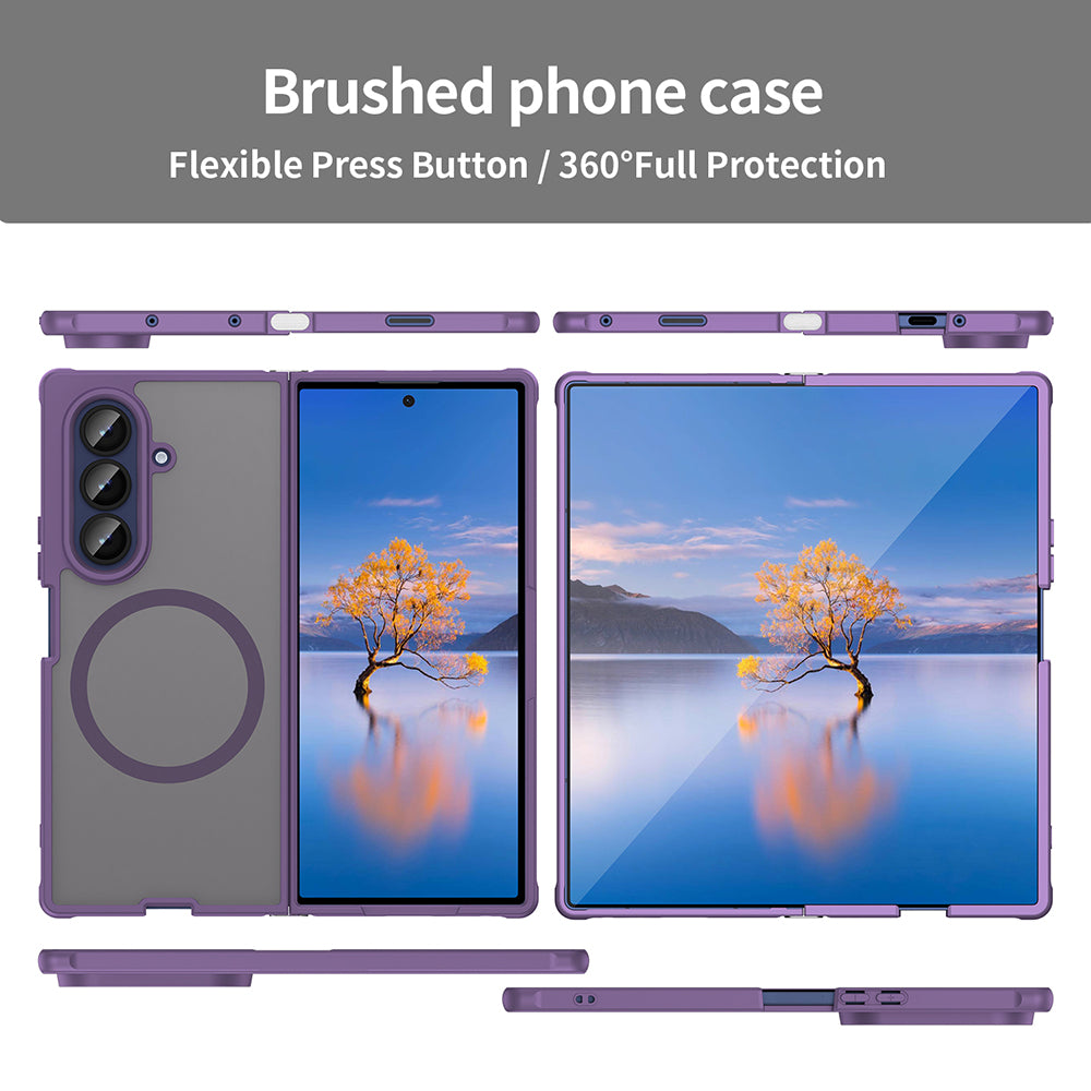 Coque MagSafe pour Samsung Galaxy Z Fold7 F966, Techsuit, HaloFrost II, Violet