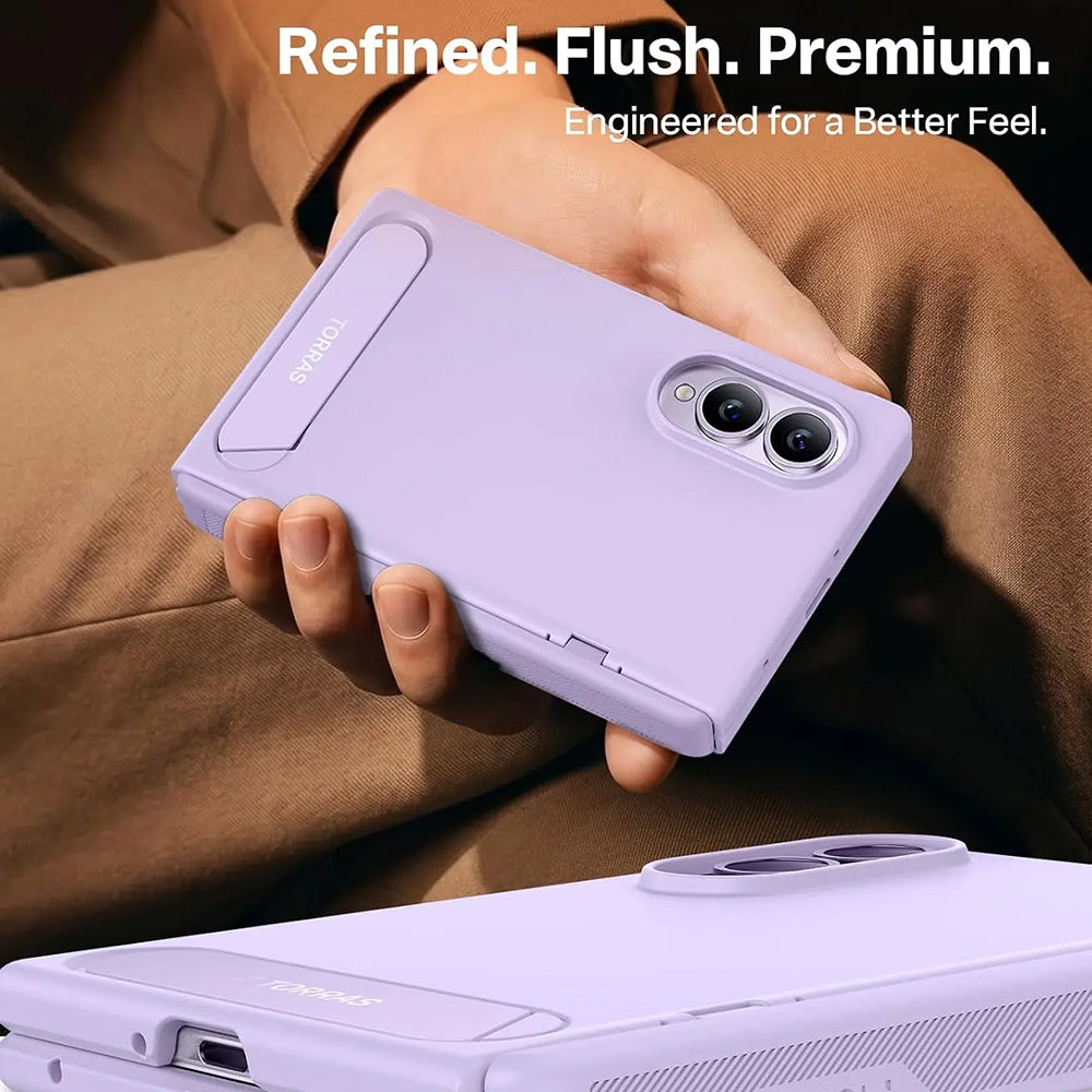Coque MagSafe pour Samsung Galaxy Z Fold8 F971, Torras, Ostand L1 Guardian, Violet Clair