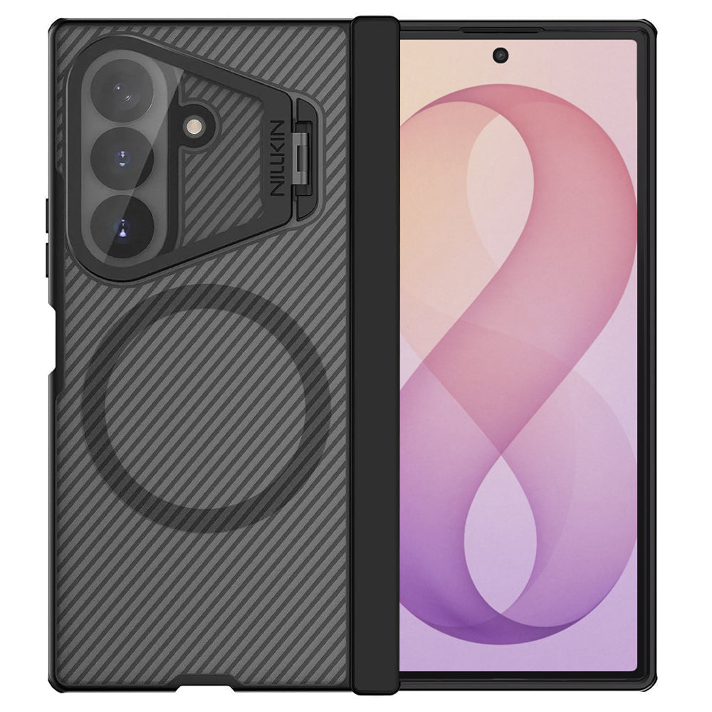 Coque MagSafe pour Samsung Galaxy Z Fold8 Ultra F976, Nillkin, CamShield Pro avec couverture d'objectif transparente, Noir Transparent