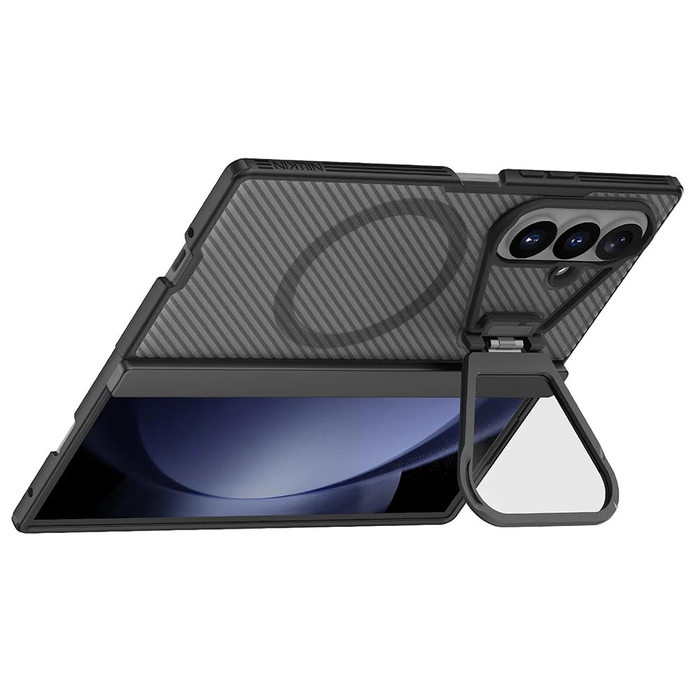 Coque MagSafe pour Samsung Galaxy Z Fold8 Ultra F976, Nillkin, CamShield Pro avec couverture d'objectif transparente, Noir Transparent