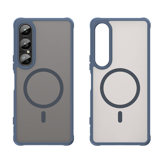 Coque MagSafe pour Sony Xperia 1 VII, Techsuit, HaloFrost II, Bleu marine